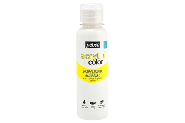 Acrylcolor brillante 150 ml - Blanco - Peinture acrylique satinée, brillante - 10doigts.fr