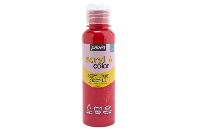 Pintura acrílica brillante 150 ml - Rojo primario - Peinture acrylique satinée, brillante - 10doigts.fr