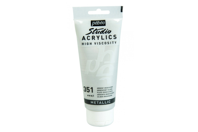 Acrílico iridiscente 100 ml - Plata metálica - Peinture acrylique à effets - 10doigts.fr