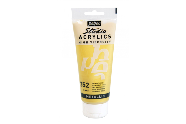 Acrílico iridiscente 100 ml - Oro - Peinture acrylique à effets - 10doigts.fr