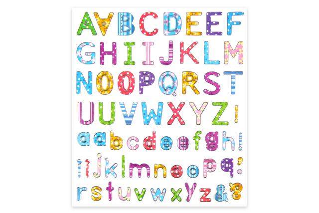 Alphabet Letter Stickers - 67 pcs - 1 - Alphabet Stickers, Messages - 10doigts.com - Gommettes Alphabet, messages - 10doigts.fr