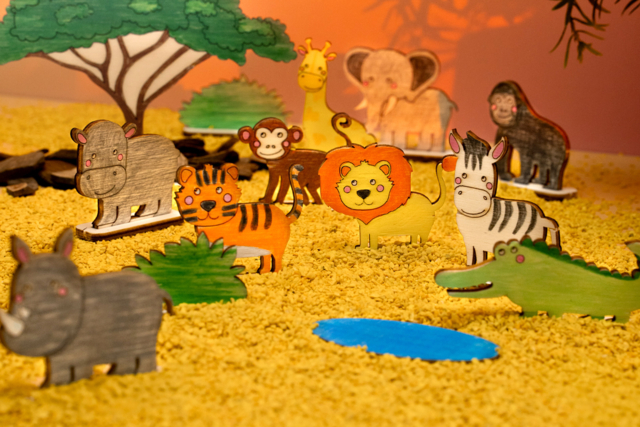 animales de la jungla de madera para decorar - Jeux et Jouets en bois - 10doigts.fr