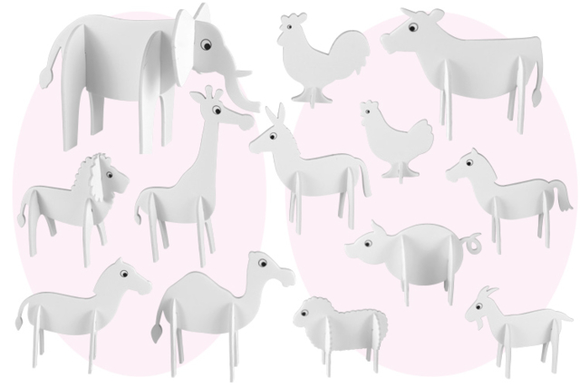3D Foam Animals - 13 Pieces - 1 - Paper Models - 10doigts.com - Maquettes en papier - 10doigts.fr