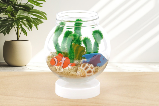Acuario en miniatura - Déco en bois peints - 10doigts.fr