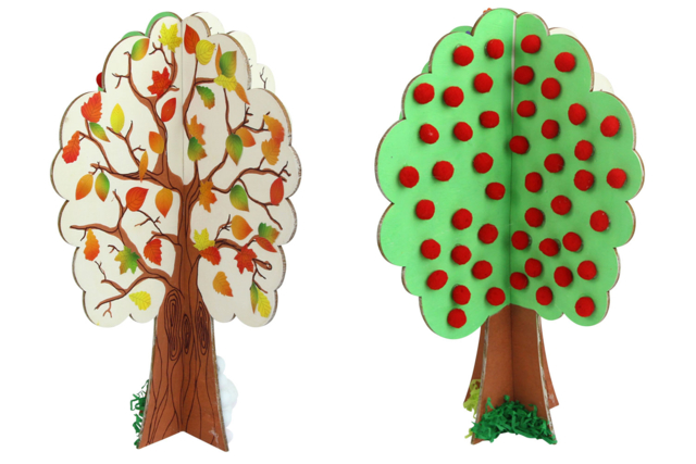 Large Wooden Tree for All Seasons to Assemble - 3 - Wooden Shapes - 10doigts.com - Supports plats en bois - 10doigts.fr