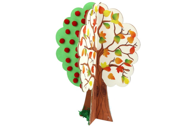 Large Wooden Tree for All Seasons to Assemble - 6 - Wooden Shapes - 10doigts.com - Supports plats en bois - 10doigts.fr