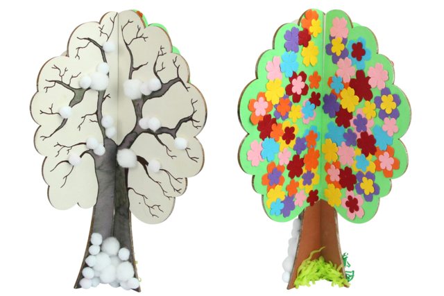 Large Wooden Tree for All Seasons to Assemble - 5 - Wooden Shapes - 10doigts.com - Supports plats en bois - 10doigts.fr