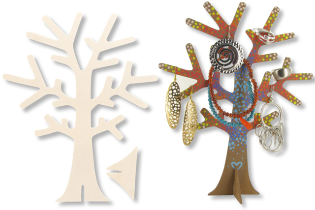 Árbol porta-bijoux de madera - Boîtes et supports à bijoux : l'écrin de vos créations - 10doigts.fr