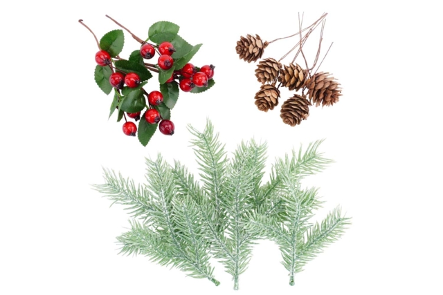 Asortimentos de decoraciones navideñas - 18 ramas - Déco Noël Nature - 10doigts.fr