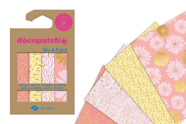 Decopatch Mix - 4 Sheets "happy flower" - 1 - Decopatch Papers - 10doigts.com - Papiers Décopatch - 10doigts.fr