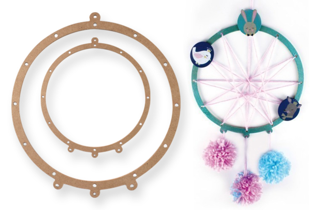 DIY Dreamcatchers - 2 Pieces - 1 - Dreamcatcher Supports - 10doigts.com - Cerceaux pour attrape-rêves : la base idéale pour vos créations DIY - 10doigts.fr