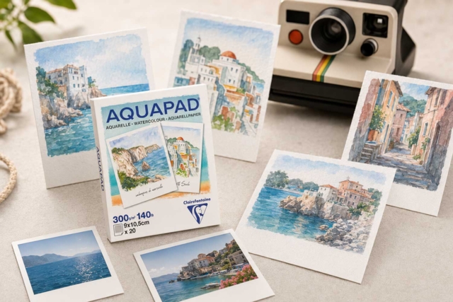 Aquapad Watercolor Block, 9 x 10.5 cm - 20 sheets - Papiers aquarelle et gouache - 10doigts.fr
