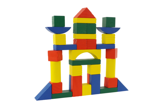 Wood Building Blocks - 100 Pieces - 2 - Building Pieces - 10doigts.com - Pièces de construction - 10doigts.fr