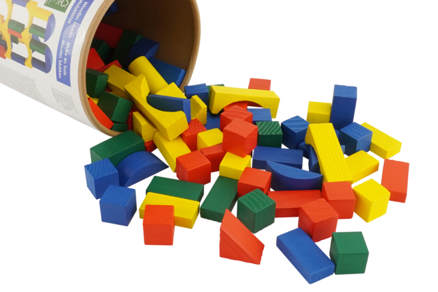 Wood Building Blocks - 100 Pieces - 3 - Building Pieces - 10doigts.com - Pièces de construction - 10doigts.fr