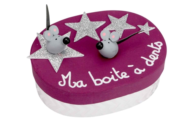 Caja de dientes ovalada - Déco en bois peints - 10doigts.fr