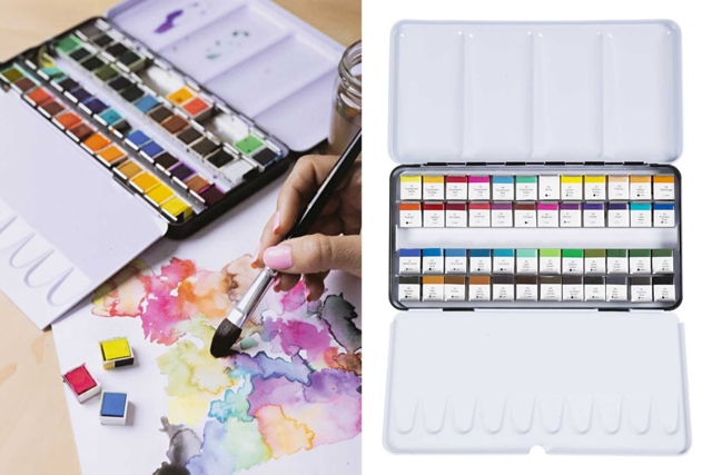caja de acuarelas 48 pastillas - Peinture aquarelle - 10doigts.fr