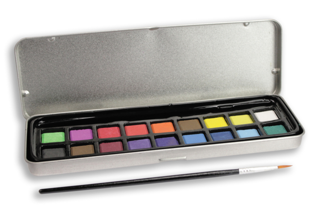 Watercolor Box + Brush - 1 - Watercolor Paint - 10doigts.com - Peinture aquarelle - 10doigts.fr