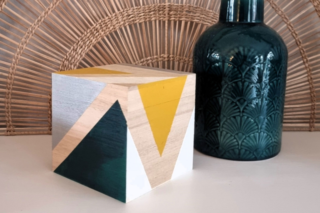 caja cúbica de almacenamiento decorativa - Boîtes en bois - 10doigts.fr