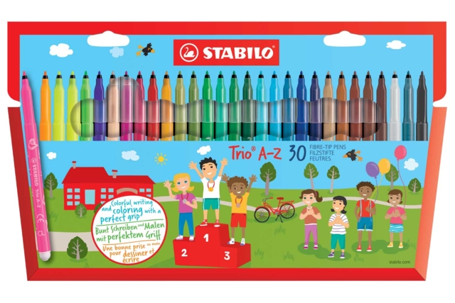 Caja de 30 rotuladores Stabilo Trio puntas finas - Feutres pointes fines : la précision pour le dessin et l'écriture - 10doigts.fr