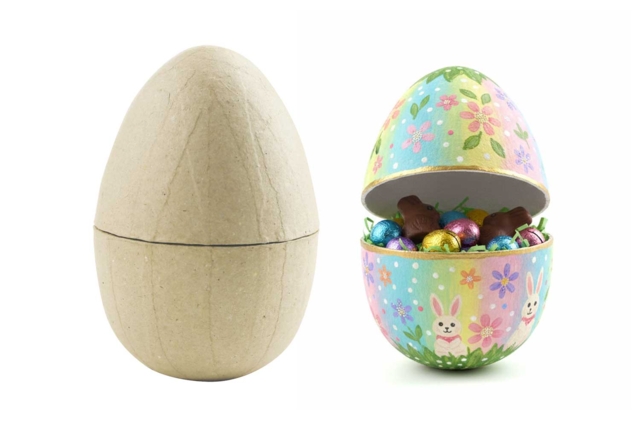 Paper Mache Egg Box - 8 cm - 1 - Easter Decor Supports - 10doigts.com - Supports de Pâques à décorer - 10doigts.fr