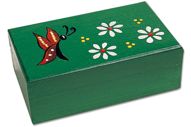 Caja rectangular en madera pintura verde - Boîtes en bois - 10doigts.fr
