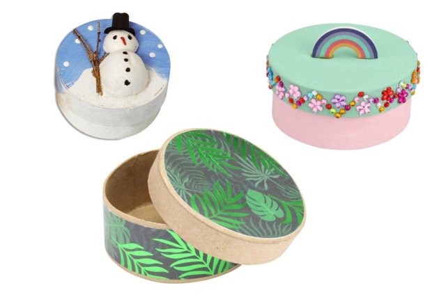 caja redonda para decorar decopatch - Boîtes et corbeilles en carton - 10doigts.fr