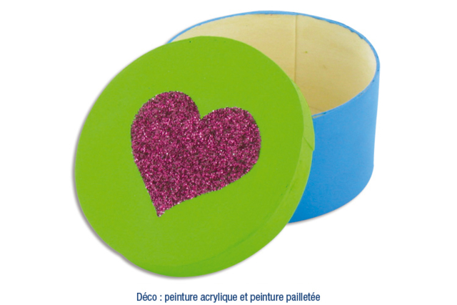 Caja redonda corazón - Boîtes en bois - 10doigts.fr