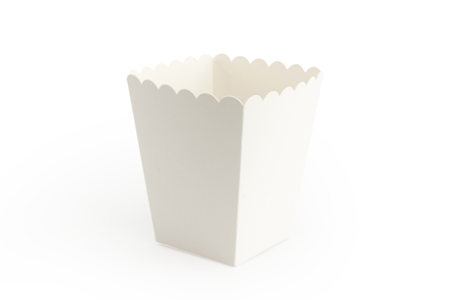 Cajas de Pop Corn - 6 cajas blancas - Boîtes à décorer - 10doigts.fr