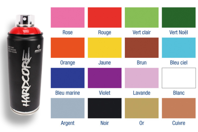 Montana Hardcore Spray Paint - 400 ml - 2 - Spray Paint - 10doigts.com - Bombe de peinture aérosol pour vos projets créatifs et DIY - 10doigts.fr