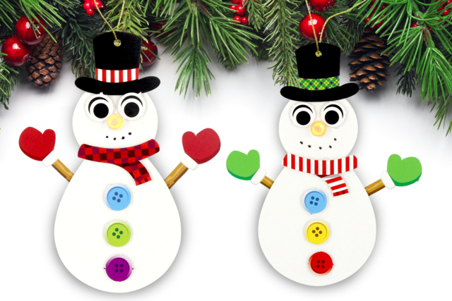 Light-Up Snowman Suspension Kit - 4 Pieces - 1 - Christmas Creative Kits for Children - 10doigts.com - Kits créatifs de Noël pour les enfants - 10doigts.fr