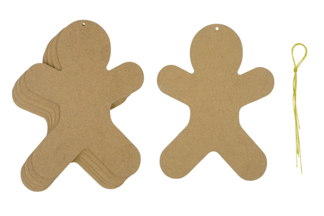Wooden Gingerbread Men - 6 Pieces - 3 - Christmas Wooden Objects - 10doigts.com - Objets en bois Noël - 10doigts.fr