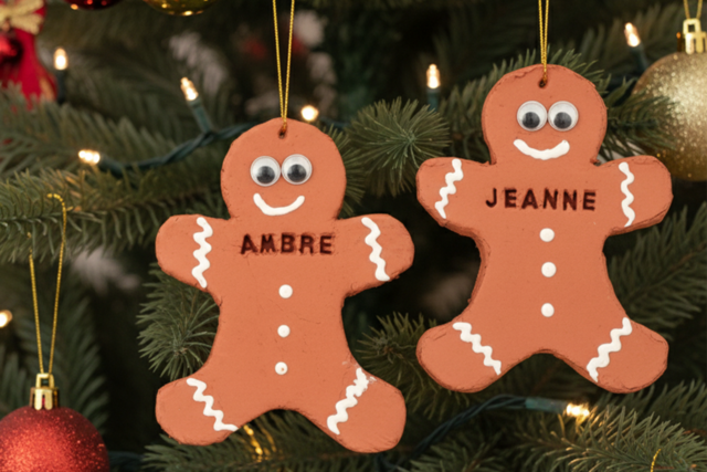 Muñeco de jengibre personalizado para el árbol - Pâtes à modeler autodurcissantes - 10doigts.fr