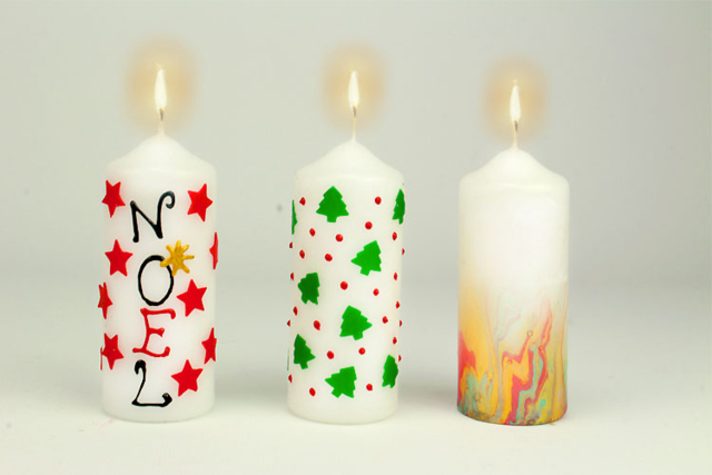 vela decorada con cera - Cires Bougies - 10doigts.fr