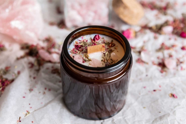 vela en tarro ámbar - Mèches et Accessoires Bougies - 10doigts.fr