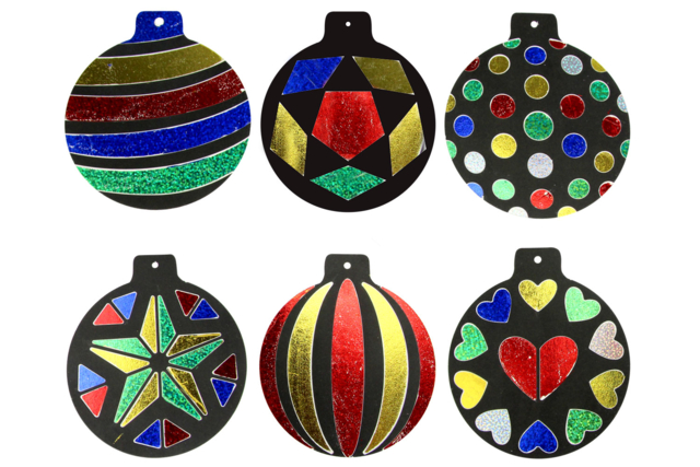 Metallic Card Kit Christmas Baubles - 6 Baubles - 1 - Christmas Creative Kits for Children - 10doigts.com - Kits créatifs de Noël pour les enfants - 10doigts.fr