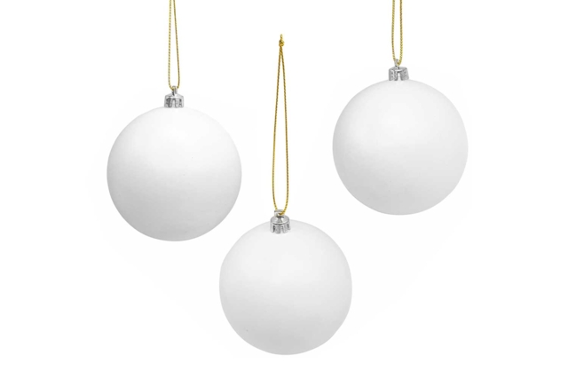 White Plastic Christmas Baubles - Choose Your Size - 2 - DIY Christmas Ornaments - 10doigts.com - Boules de Noël DIY - 10doigts.fr