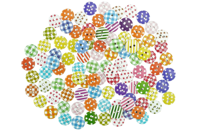 Decorative Wooden Buttons - 300 Pieces - 1 - Buttons - 10doigts.com - Boutons fantaisie et décoratifs pour tous vos DIY - 10doigts.fr