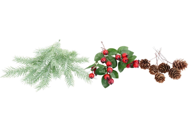 ramas de acebo y abetos - Déco Noël Nature - 10doigts.fr
