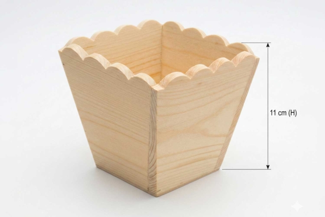 Wooden Plant Pot, 11 cm - 3 - Mosaic Supports - 10doigts.com - Supports Mosaïques - 10doigts.fr