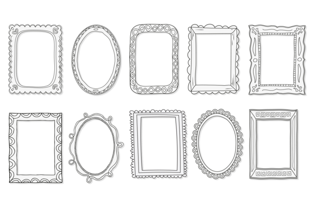 marcos en blanco y negro para dibujos infantiles - Cadres en carton - 10doigts.fr