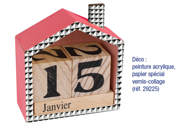 Perpetual Calendar House - 3 - Wooden Office Items - 10doigts.com - Objets bois pour le bureau - 10doigts.fr