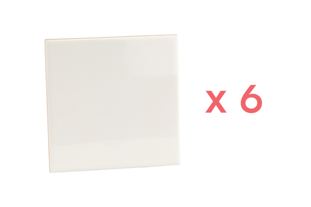 Ceramic Tiles 10 cm - 6 Pieces - Supports en céramique à décorer - 10doigts.fr