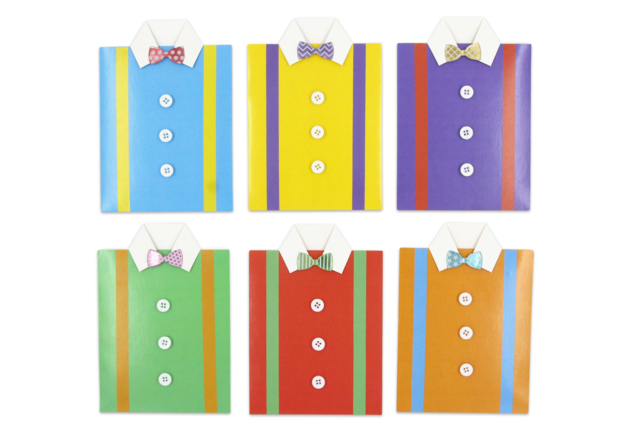 Kit cartes chemise à fabriquer - 6 cartes - 3 - Father's Day Cards - 10doigts.com - Cartes à fabriquer pour la Fête des Pères - 10doigts.fr
