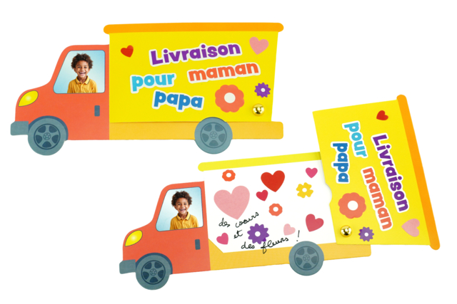Delivery Truck Cards - 4 Pieces - 4 - Parent's Day Kits - 10doigts.com - Kits fête des parents - 10doigts.fr