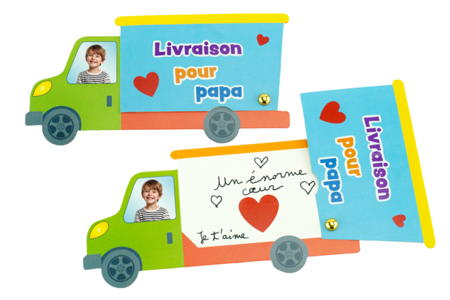 Delivery Truck Cards - 4 Pieces - 5 - Parent's Day Kits - 10doigts.com - Kits fête des parents - 10doigts.fr