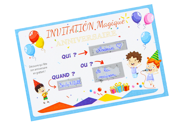 tarjeta de invitación de película para raspar - Papier métallisé, pailleté - 10doigts.fr
