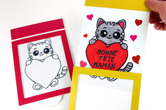 Tarjeta mágica: Feliz día mamá - Gommettes cœur : des cœurs adhésifs pour vos activités créatives - 10doigts.fr