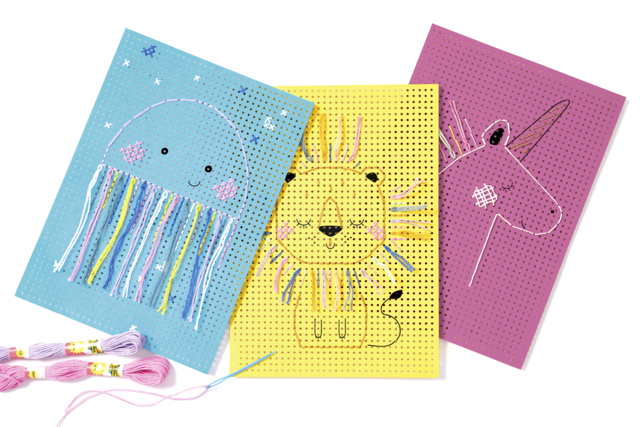 cartas a bordar niños - Tambours et toiles à broder - 10doigts.fr