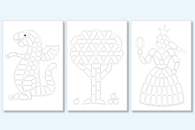 Cartas para decorar con copos de maíz - Activités manuelles avec des flocons de maïs : une matière naturelle et ludique - 10doigts.fr
