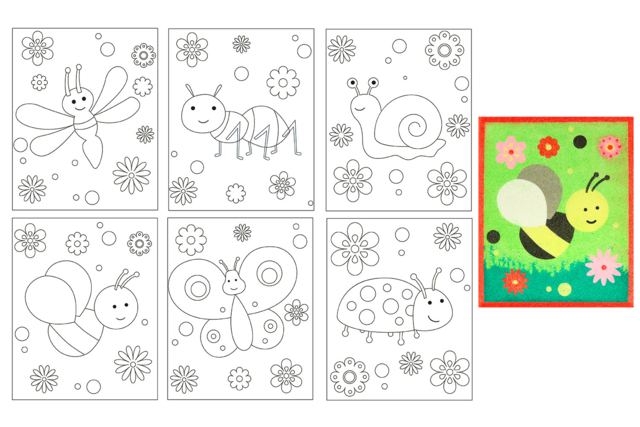 Sanding Cards, Animal Theme - 6 Cards - 9 - Colored Sand - 10doigts.com - Sable coloré : tout le matériel pour créer des tableaux en sable - 10doigts.fr